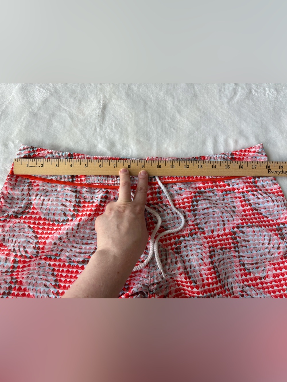 ⁠Sauvage Men Swim Trunks Size 36 Tropical Geometric Palm Print Board Shorts⁠ - Picture 4 of 11